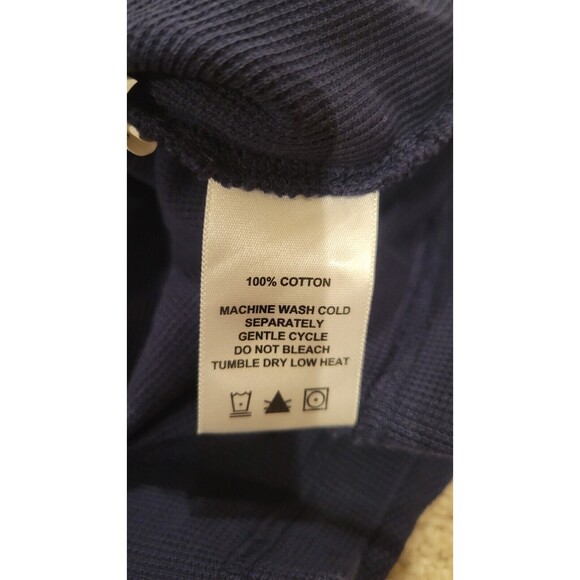 Thomas Dean Mens Navy Short Sleeve Waffle Knit Henley Shirt Cotton XXL - Picture 4 of 7